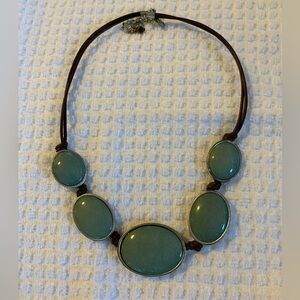 18” stone/leather choker necklace.